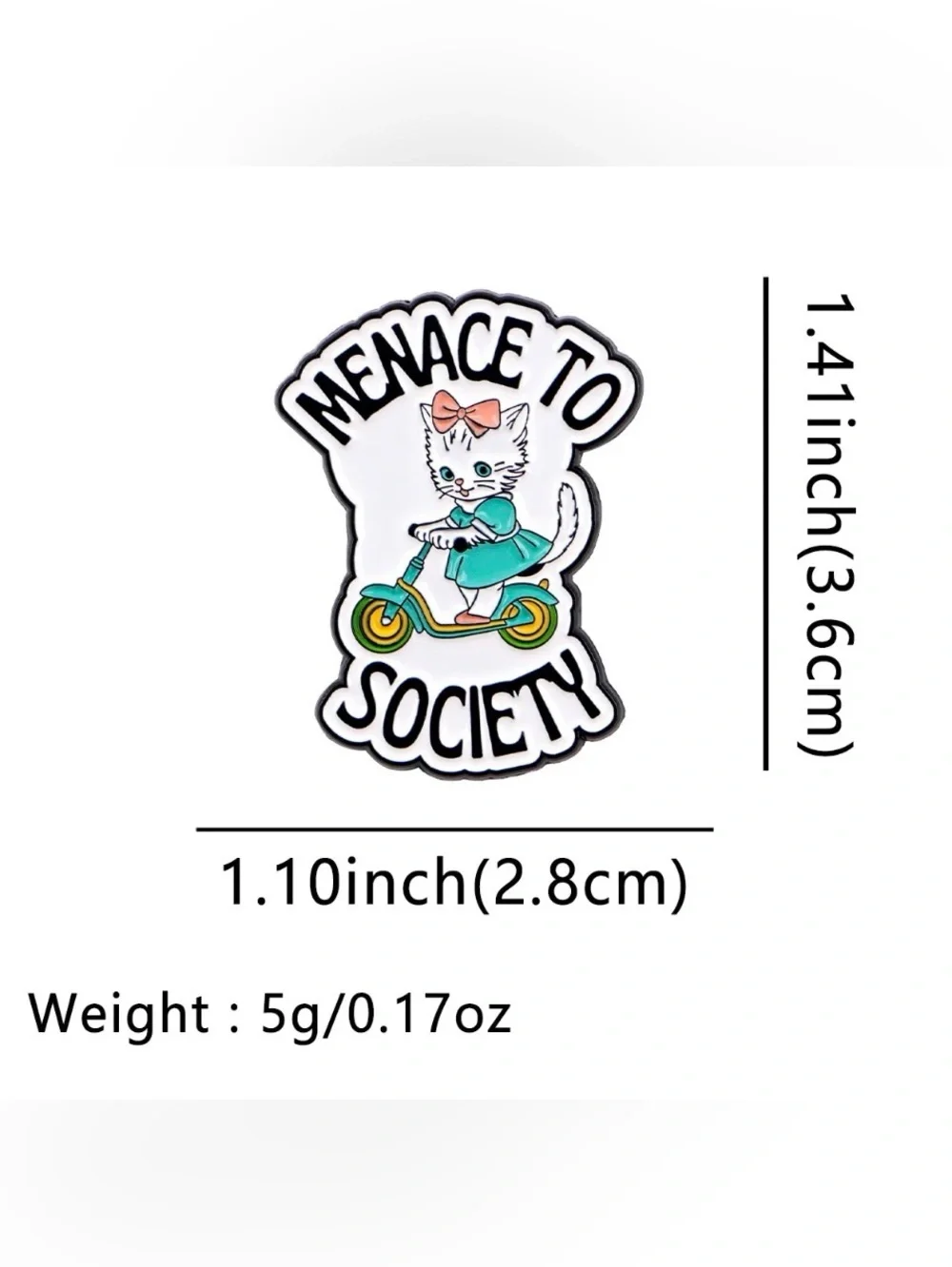 Menace to Society Cat Scooter Enamel Pin